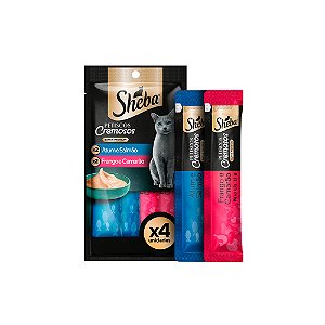 Petisco Cremoso Sheba Atum & Salmão + Frango & Camarão 48g