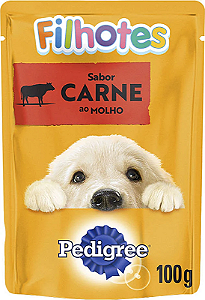 Sachê Pedigree Filhote Carne 100g Kit Com 18 Unidades