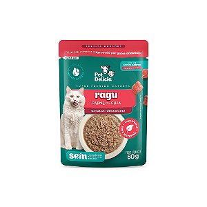 Sachê Pet Delícia Gato Ragu Carne Com Chia 80g