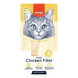 Petisco Para Gato Wanpy Fillet Natural De Frango 25g