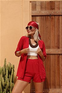 CONJUNTO KIMONO VISCOSE VERMELHO