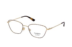 Óculos Feminino Vogue VO 4163 5078 Metal Dourado com Detalhe Tartaruga