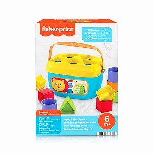 Brinquedo Balde Primeiros Blocos encaixe Fisher-price