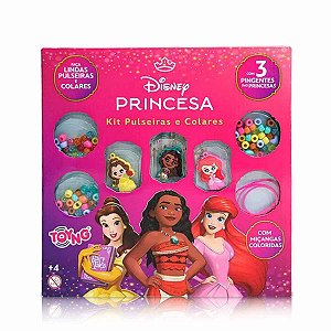 KIT COLAR E FACA  PULSEIRAS COM PINGENTE PRINCESAS DISNEY  6PC GFUS