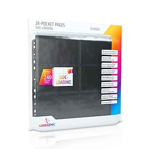 Gamegenic 24Pocket Sideloading Pages 10 pcs pack (Preto)
