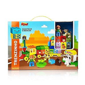 Blocos De Construção Trenzinho Animais Zoop Toys  56 Peças