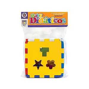 Cubo Didático Colorido Com Blocos De Encaixar Mercotoys