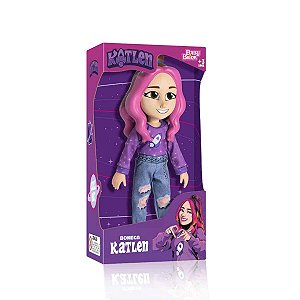 Boneca Katlen Youtuber Dos Rosa 25cm - Baby Brink