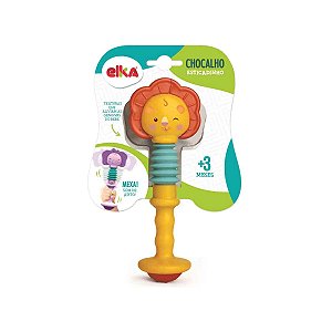Chocalho Mordedor Buzina Esticadinho Leão Bebê Elka