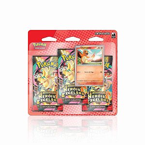 Pokémon triple pack mega evolução heróis excelsos sortidos