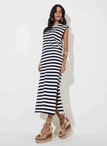 Vestido listras Azul longo Sommer