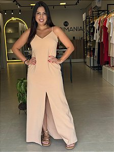 Vestido Longo Perola Bege