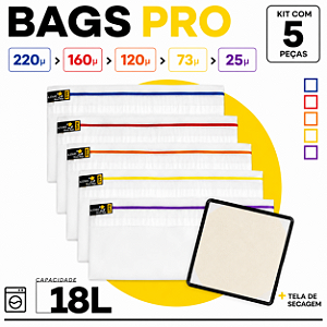 Kit Bags de Ice Full Mesh- 18L com 5 Bags + Tela de Secagem