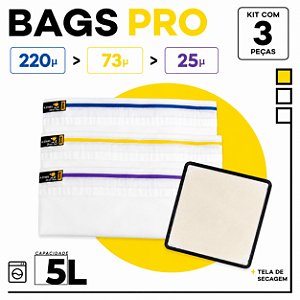 Kit Bags de Ice Full Mesh- 5L com 3 Bags + Tela de secagem