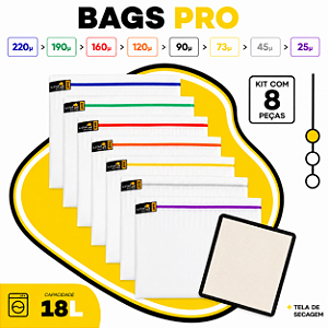 Kit Bags Full Mesh -18L com 8 Bags + Tela de secagem