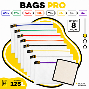 Kit Bags Full Mesh - 125L com 8 Bags + Tela de secagem
