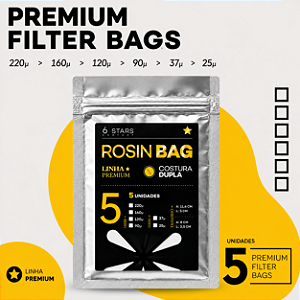 Premium Filter Bag (5 bags)- Costura Dupla - Tamanho 5 x 11,4 cm (padrão).