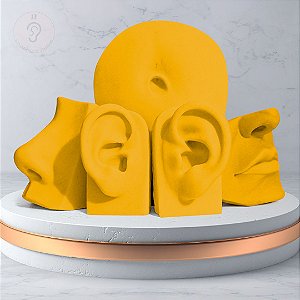 Kit Expositor - Orelha Vertical/ Nariz /Umbigo/ Boca - Amarelo