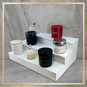 Expositor Bancada 2x1 Cartela Vitrine Grande 3 andares - Branca