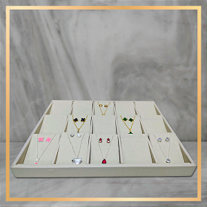 Bandeja Expositor Brinco Colar 15 Tags OffWhite