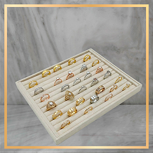 Bandeja Horizontal de Anéis Grande Rolete - Offwhite