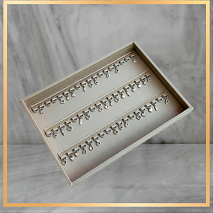 Bandeja de Pingente c/3 tiras PRATA de argola - DOURADA