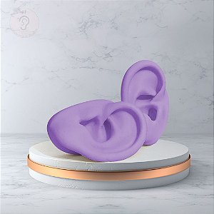 Par de Orelha de Silicone Oval Roxo