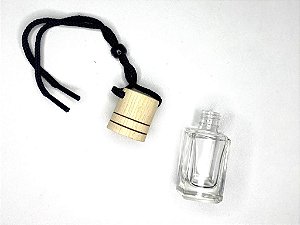 VIDRO 10ML QUADRADO PARA AROMATIZADOR DE CARRO COM TAMPA E BATOQUE
