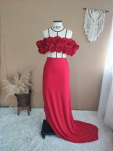 KIT CROPPED ROSAS+ SAIA MOULAGEM