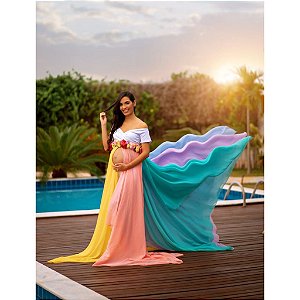 VESTIDO MAMÃE ARCO ÍRIS