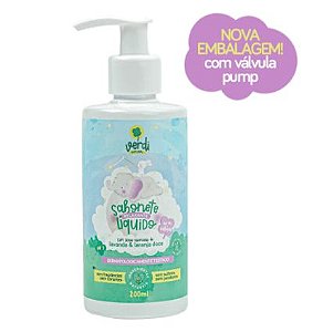Sabonete Líquido e Shampoo Infantil Relaxante - Verdi - 200 mL - com Óleos Essenciais de Lavanda e Laranja Doce