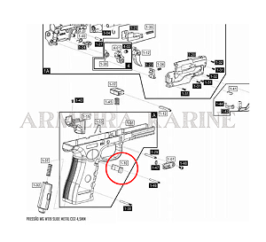 MAG RELEASE MAGAZINE DA PISTOLA W119 CO² 4.5MM / 6MM ROSSI [WINGUN]