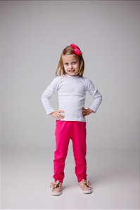 CALÇA INFANTIL EM RIBANA 1 AO 12 ANOS - PINK