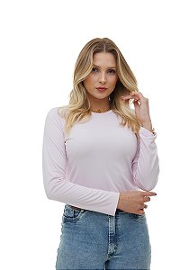 BLUSA FEMININA ADULTA DE MANGA LONGA TÉRMICA E PELUCIADA P AO GG - ROSA BEBÊ