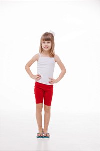 SHORTS CICLISTA INFANTIL DE RIBANA PARA MENINA1 AO 14 - VERMELHO