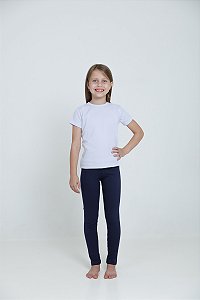 CALÇA LEGGING DE RIBANA INFANTIL PARA MENINAS 1 AO 14 ANOS - AZUL MARINHO