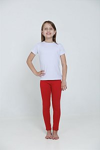 CALÇA LEGGING DE RIBANA INFANTIL PARA MENINAS 1 AO 14 ANOS - VERMELHA
