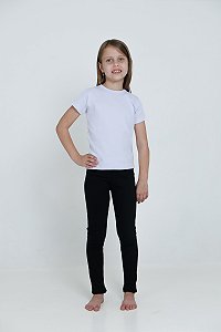 CALÇA LEGGING DE RIBANA INFANTIL PARA MENINAS 1 AO 14 ANOS - PRETA