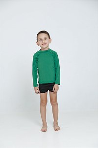 BLUSA INFANTIL COM PROTEÇÃO SOLAR UV50 MODA PRAIA - VERDE BANDEIRA