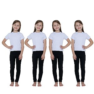 KIT DE 4 LEGGINGS TÉRMICAS PELUCIADAS PARA MENINAS 1 AO 14 ANOS - 4 PRETAS