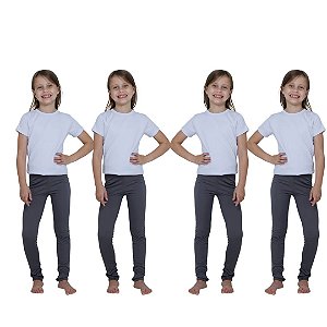 KIT DE 4 LEGGINGS TÉRMICAS PELUCIADAS PARA MENINAS 1 AO 14 ANOS - 4 CHUMBO