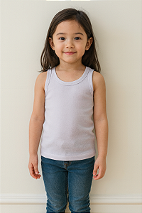 BLUSA REGATA DE RIBANA INFANTIL - BRANCA