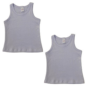 KIT DE 2 BLUSAS REGATAS DE RIBANA INFANTIL - 2 BRANCAS