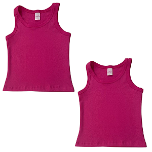 KIT DE 2 BLUSAS REGATAS DE RIBANA INFANTIL - 2 PINK