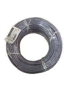 MANGUEIRA CRISTAL TRANÇADA TRANSPARENTE PT 250 BITOLA 1/4" ROLO 100 MTS