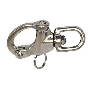 Mosquetão Desengate Rápido Giratório 87mm Inox