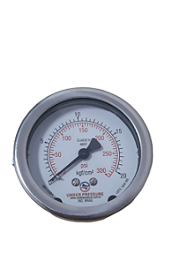 Manômetro Caixa Inox Diam. 62mm Escala 300 psi x 20 Kgf/cm2 saída traseira 1/4" npt