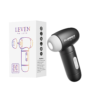 VIBRADOR RECARREGÁVEL 3 EM 1 COM 10 MODOS DE PULSAÇÕES E 10 VIBRAÇÕES LEVEN HAMMER PRETO