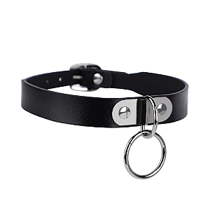 COLEIRA LUXUOSA COM ARCO METÁLICO EM COURO PU