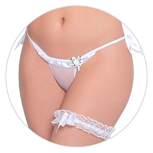 PERSEX DE PERNA RENDADO FINO COM LAÇO BRANCO